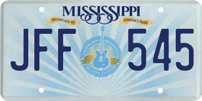 MS license plate JFF545
