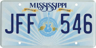 MS license plate JFF546