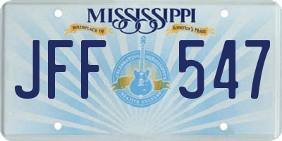 MS license plate JFF547
