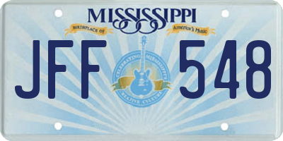 MS license plate JFF548