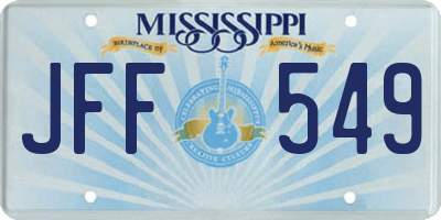 MS license plate JFF549