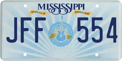 MS license plate JFF554