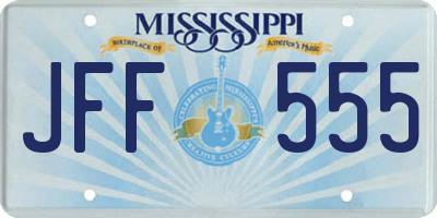 MS license plate JFF555