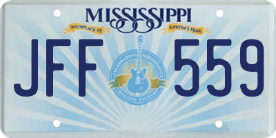 MS license plate JFF559