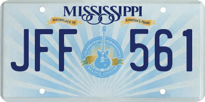 MS license plate JFF561