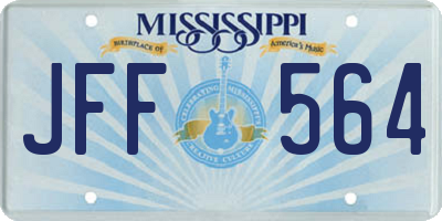 MS license plate JFF564
