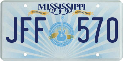 MS license plate JFF570