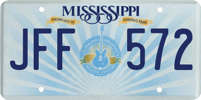 MS license plate JFF572