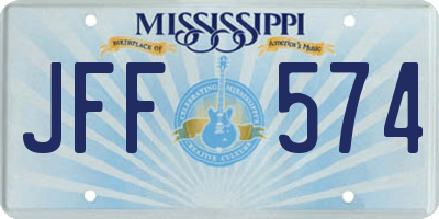 MS license plate JFF574