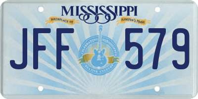 MS license plate JFF579