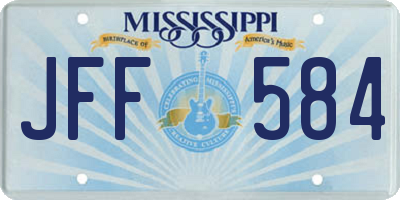 MS license plate JFF584