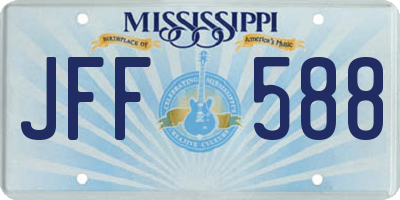 MS license plate JFF588
