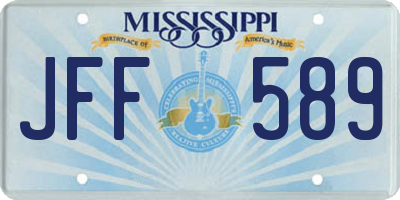 MS license plate JFF589