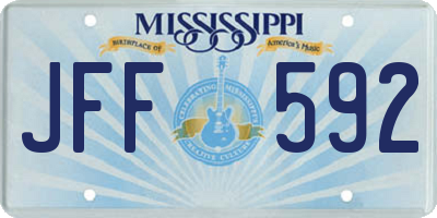 MS license plate JFF592