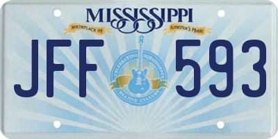 MS license plate JFF593