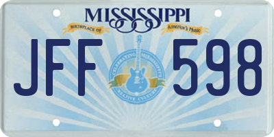 MS license plate JFF598