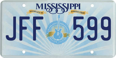 MS license plate JFF599