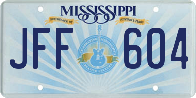MS license plate JFF604