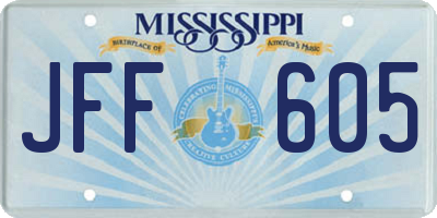 MS license plate JFF605