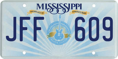 MS license plate JFF609