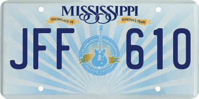 MS license plate JFF610