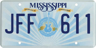 MS license plate JFF611
