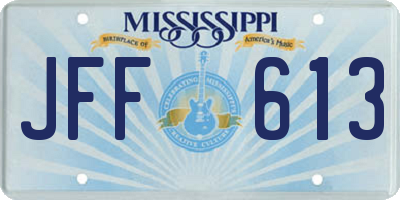 MS license plate JFF613