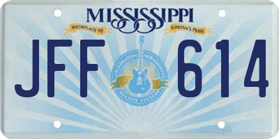 MS license plate JFF614