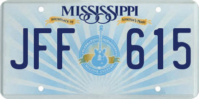 MS license plate JFF615