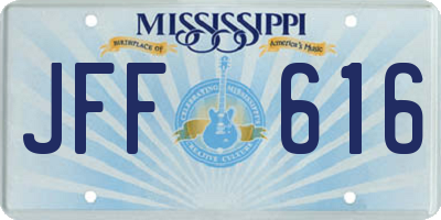 MS license plate JFF616