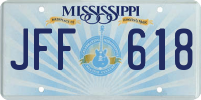MS license plate JFF618