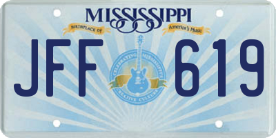 MS license plate JFF619