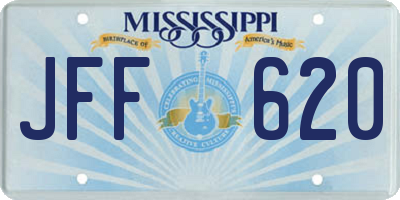 MS license plate JFF620