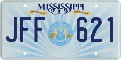 MS license plate JFF621