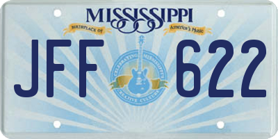 MS license plate JFF622