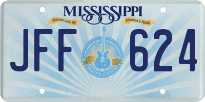 MS license plate JFF624