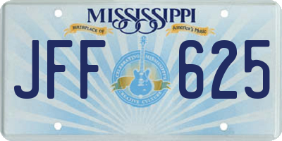 MS license plate JFF625