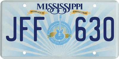 MS license plate JFF630