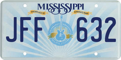 MS license plate JFF632