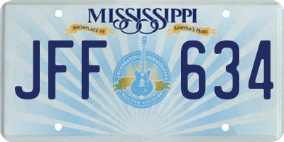 MS license plate JFF634