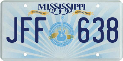 MS license plate JFF638