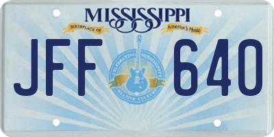 MS license plate JFF640