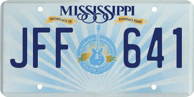 MS license plate JFF641