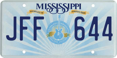 MS license plate JFF644