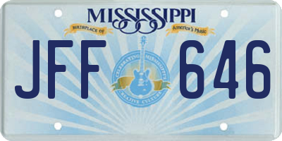MS license plate JFF646