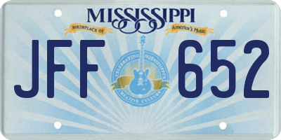 MS license plate JFF652