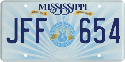 MS license plate JFF654