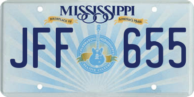 MS license plate JFF655