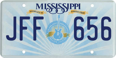 MS license plate JFF656