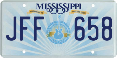 MS license plate JFF658
